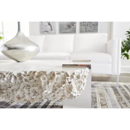 Negotiation Ash Coffee Table by Phillips Collection in gray, silver and ash. Made from resin metal in a modern style.