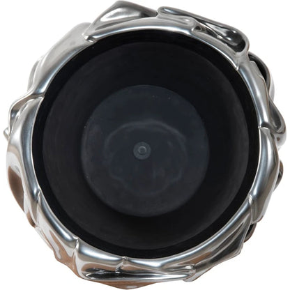 Drape Planter, Liquid Silver by Phillips Collection in liquid silver. Made from resin in a modern style.