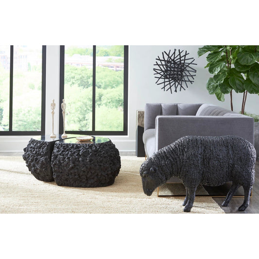 Sheep Sculpture by Phillips Collection. Made from resin in a modern style.