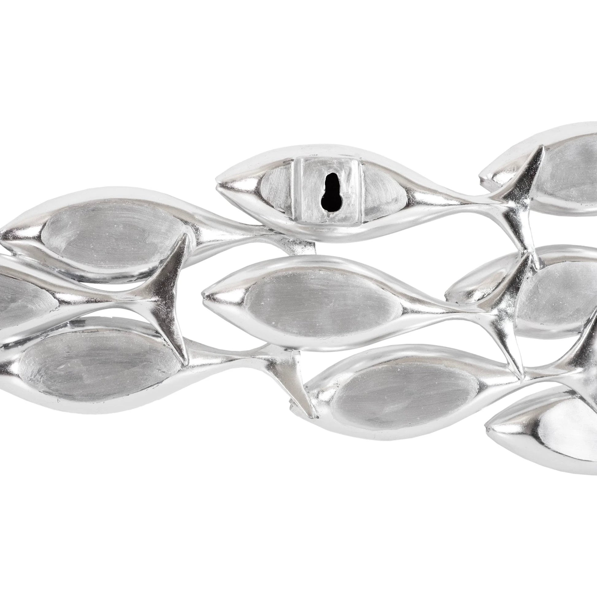 Silver School of Fish Wall Art by Phillips Collection in silver and silver leaf. Made from resin in a modern style.