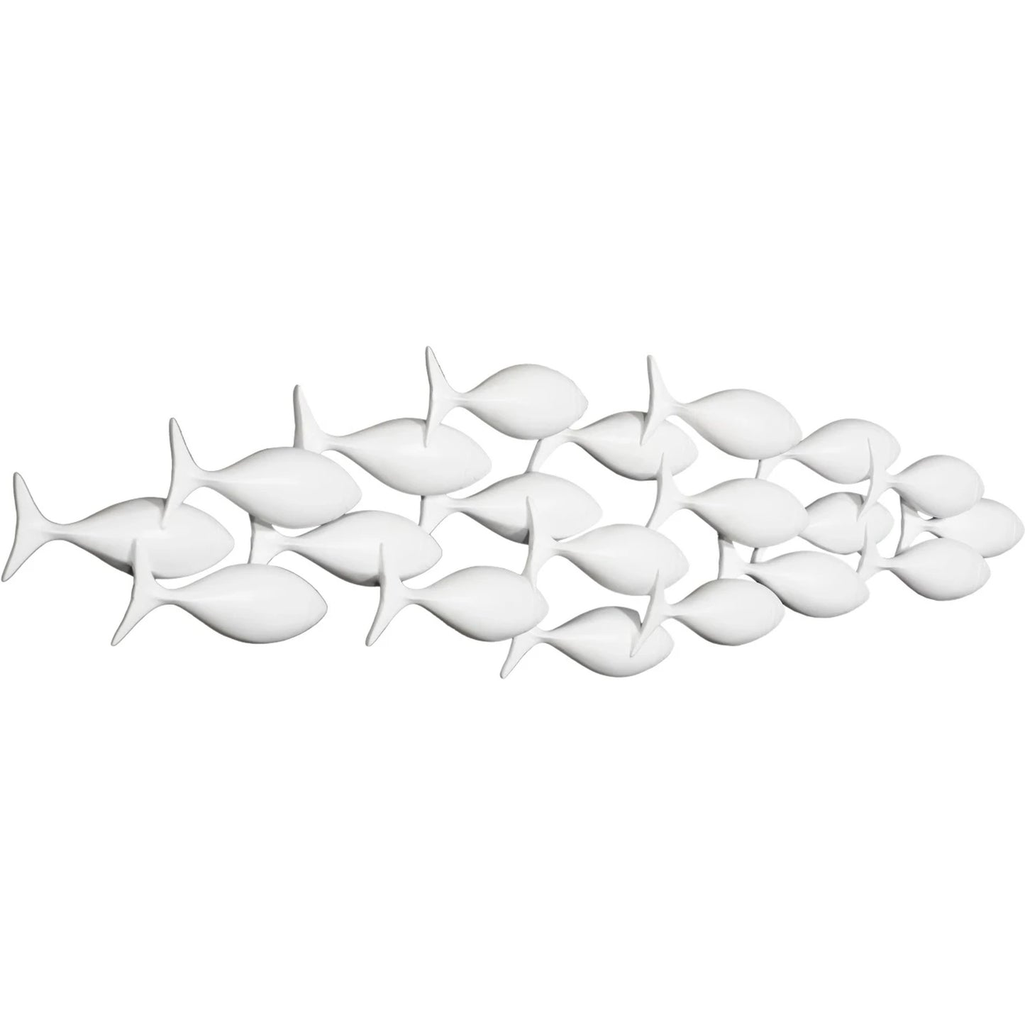 001 SI-1944942 | Primary Silo | White School of Fish Wall Art by Phillips Collection in white and white. Made from resin in a modern style.