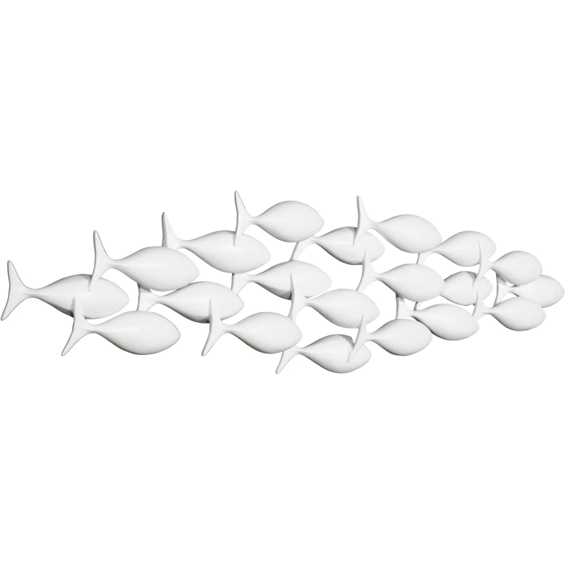 White School of Fish Wall Art by Phillips Collection in white and white. Made from resin in a modern style.