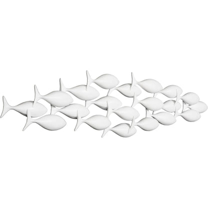 White School of Fish Wall Art by Phillips Collection in white and white. Made from resin in a modern style.