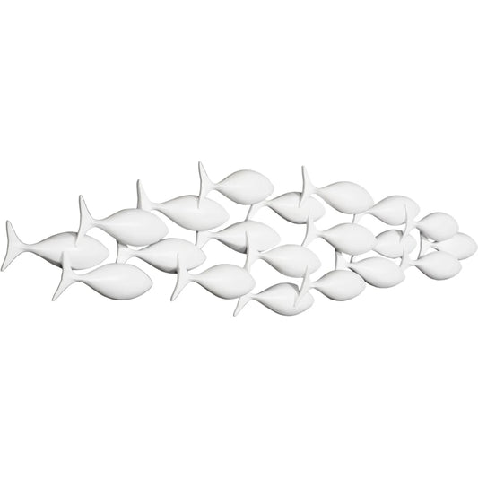 White School of Fish Wall Art by Phillips Collection in white and white. Made from resin in a modern style.