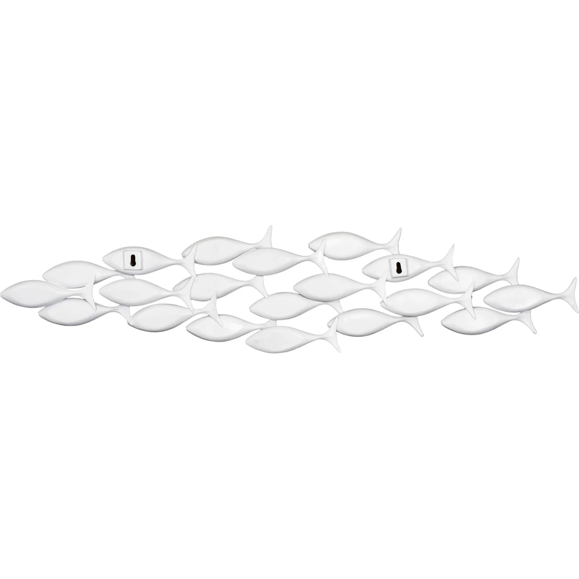 White School of Fish Wall Art by Phillips Collection in white and white. Made from resin in a modern style.