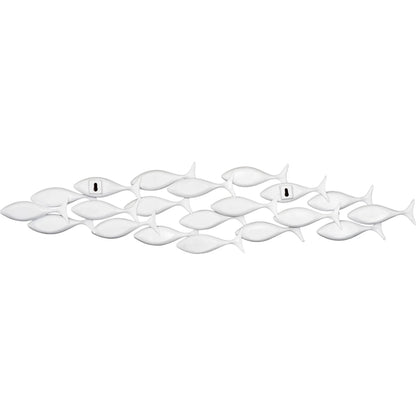 White School of Fish Wall Art by Phillips Collection in white and white. Made from resin in a modern style.