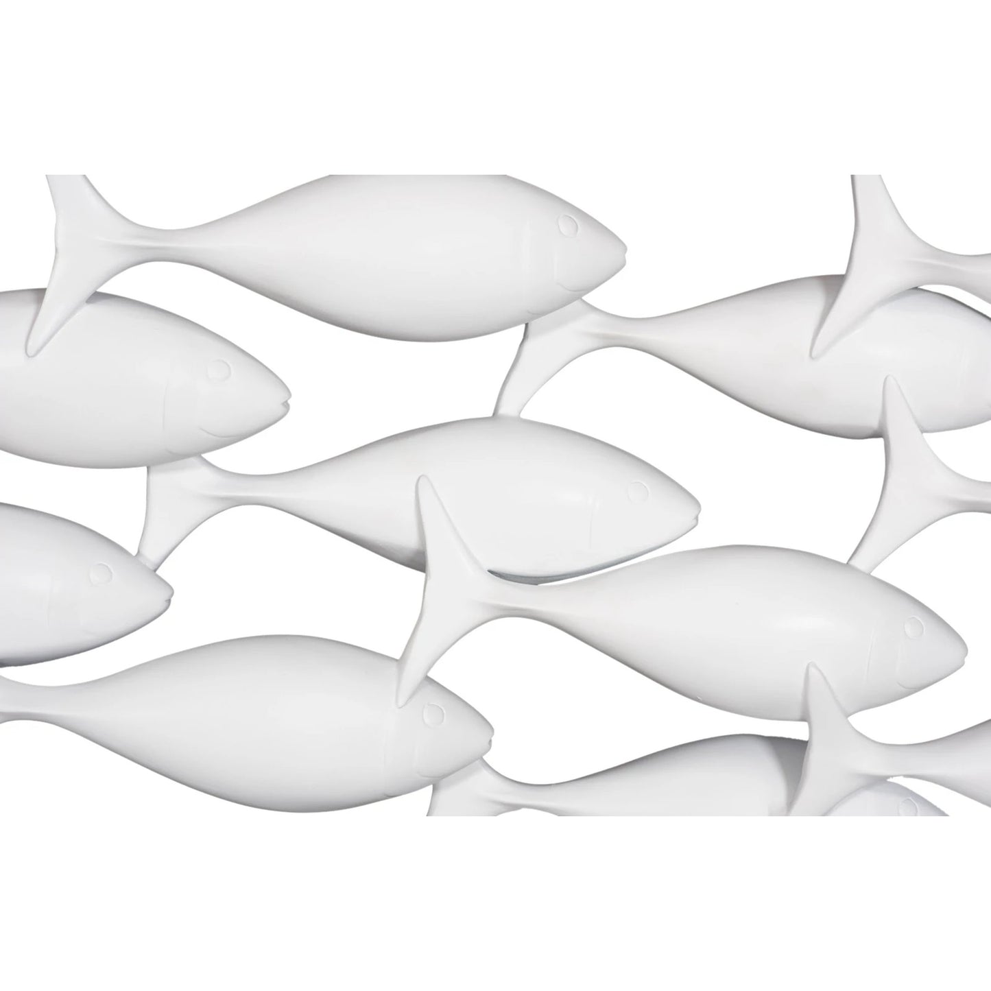 002 SI-1944942 | Closeup | White School of Fish Wall Art by Phillips Collection in white and white. Made from resin in a modern style.