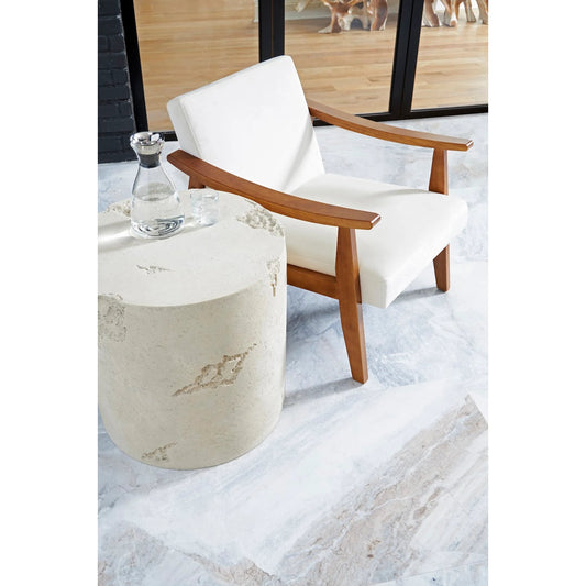 Formation Side Table by Phillips Collection in off white and roman stone. Made from resin in a modern style.