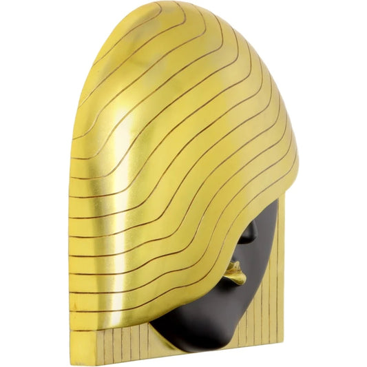 Fashion Faces Wave Large Black and Gold Wall Art by Phillips Collection in black, gold and gold leaf. Made from resin in a modern style.