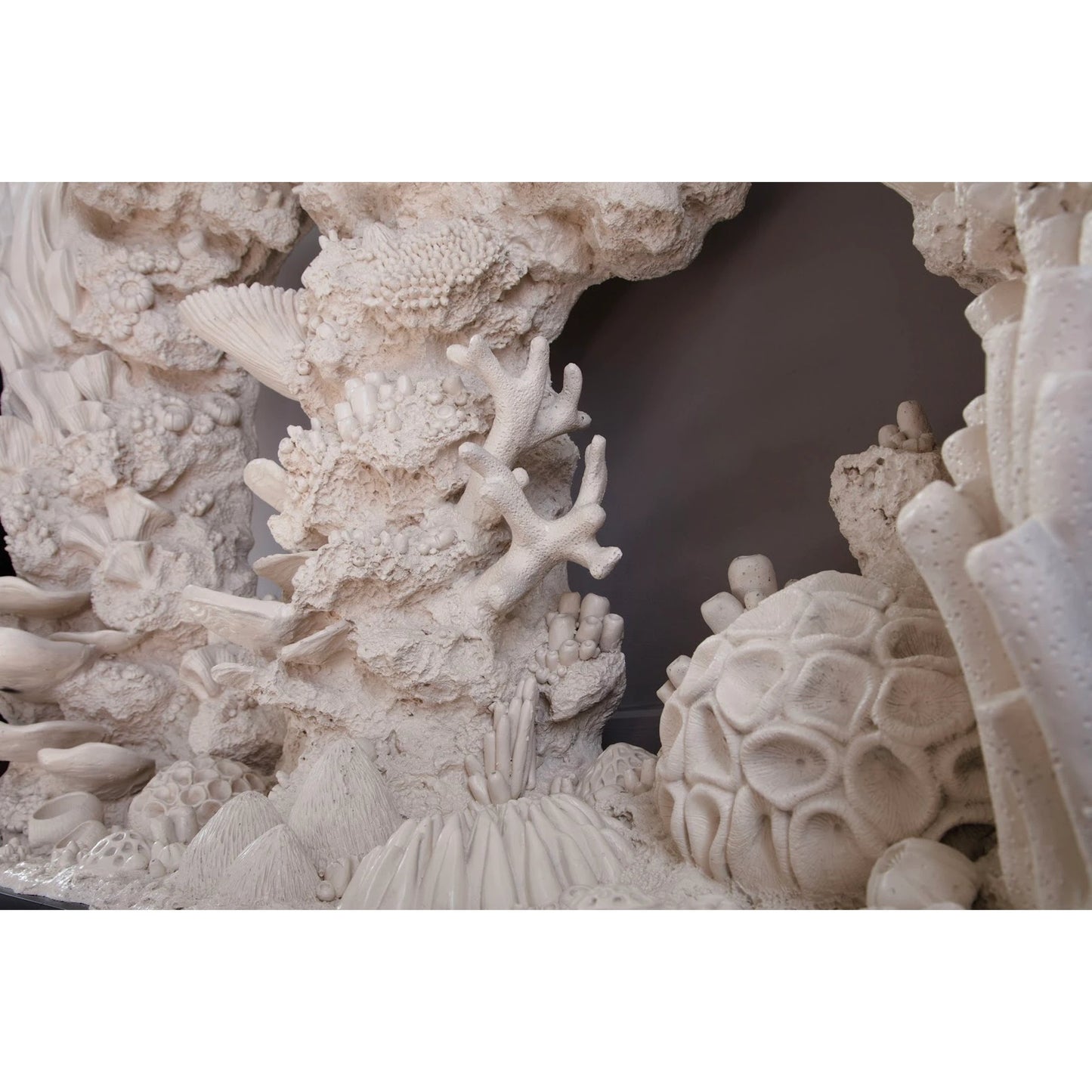 007 SI-1944929 | Closeup | Reef Framed Console by Phillips Collection in off white. Made from resin metal, iron in a rustic style.