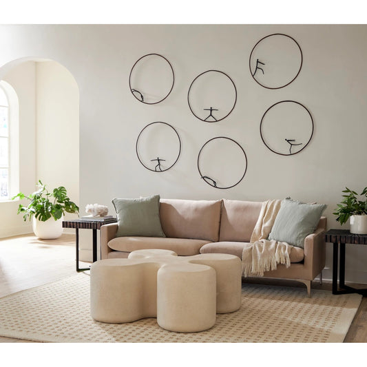 Clover Coffee Table by Phillips Collection in off white and roman stone. Made from resin in a modern style.