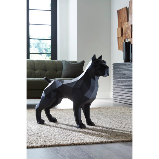 Pitbull Facet Sculpture by Phillips Collection in matte black. Made from resin, composite in a modern style.