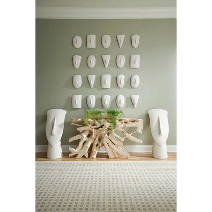 Geometric Cycladic Wall Art (Set of 5) by Phillips Collection in white and white stone. Made from resin in a modern style.
