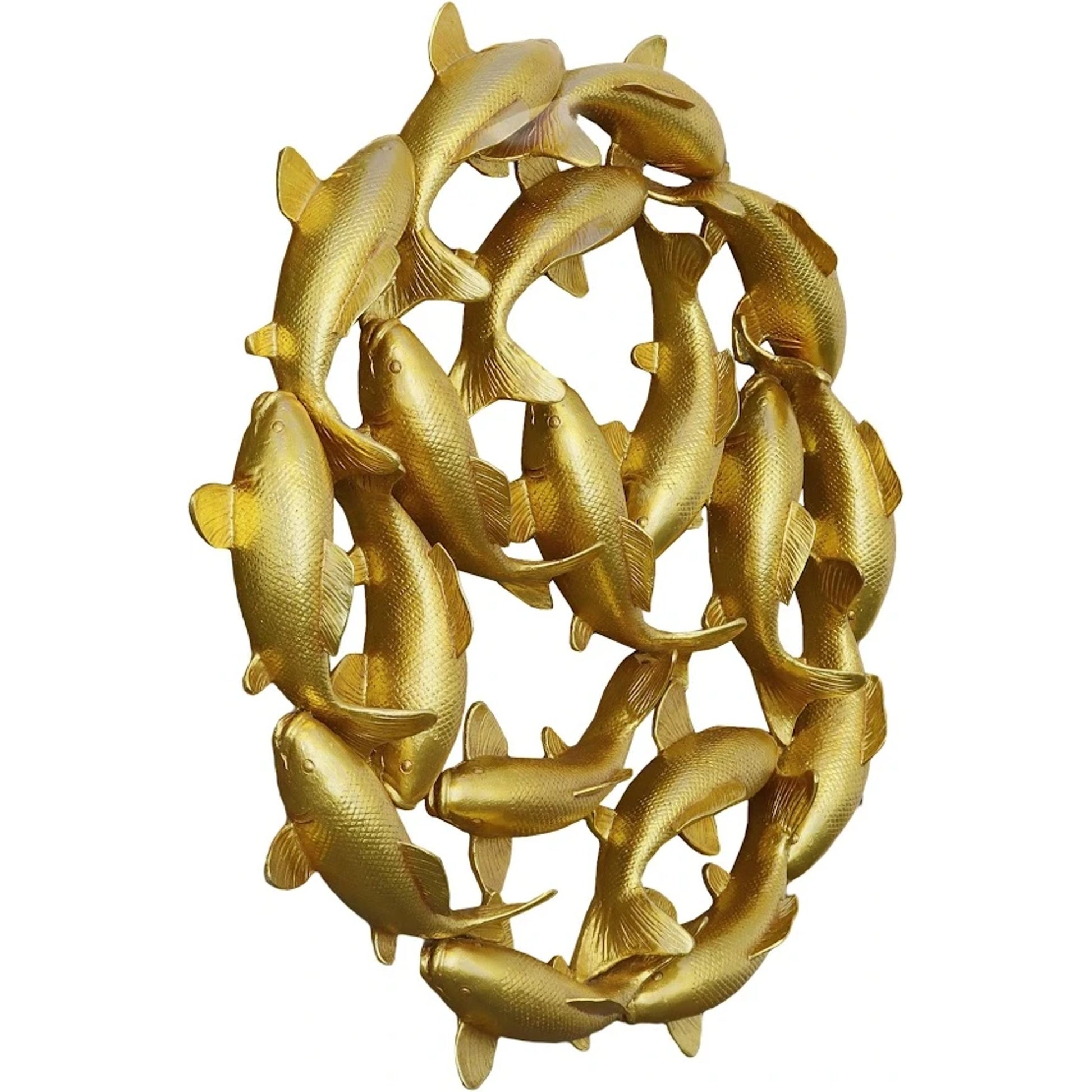 Koi Wall Art I by Phillips Collection in gold leaf. Made from resin in a modern style.