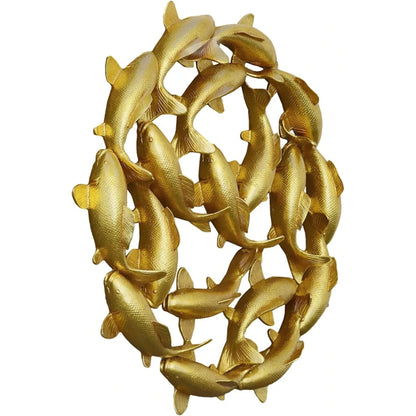 Koi Wall Art I by Phillips Collection in gold leaf. Made from resin in a modern style.