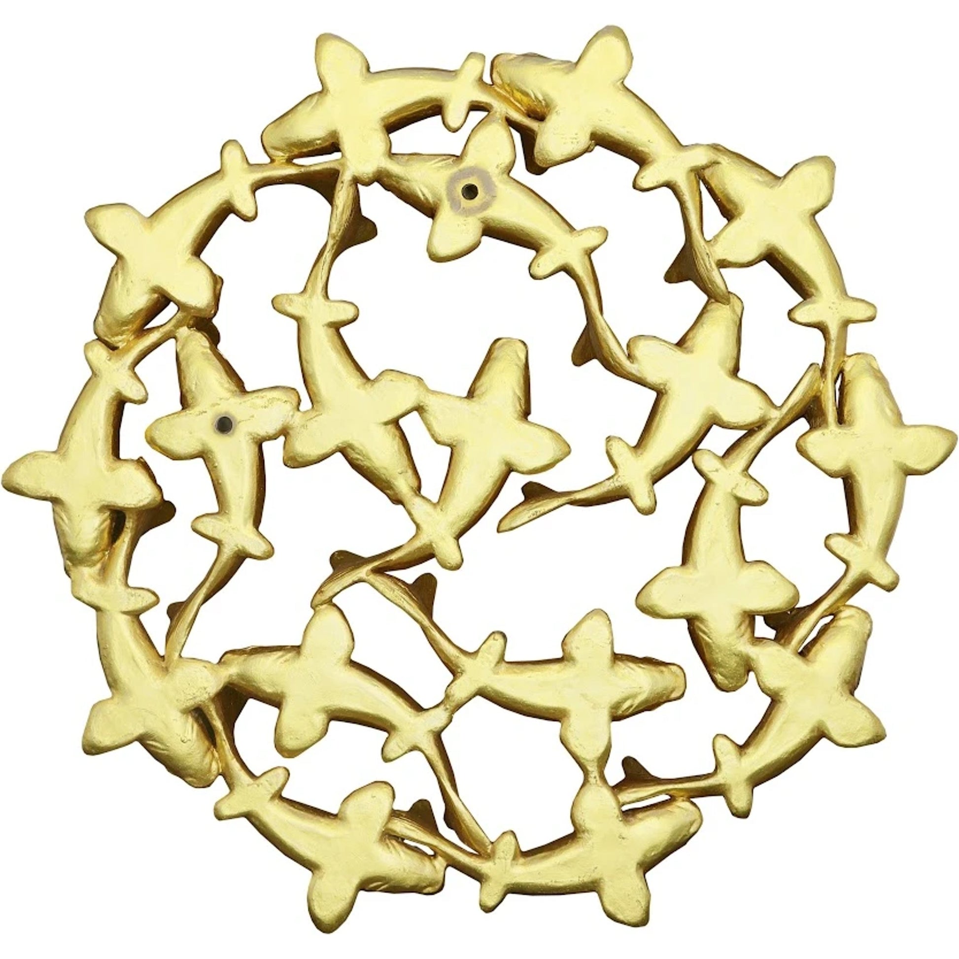 Koi Wall Art I by Phillips Collection in gold leaf. Made from resin in a modern style.