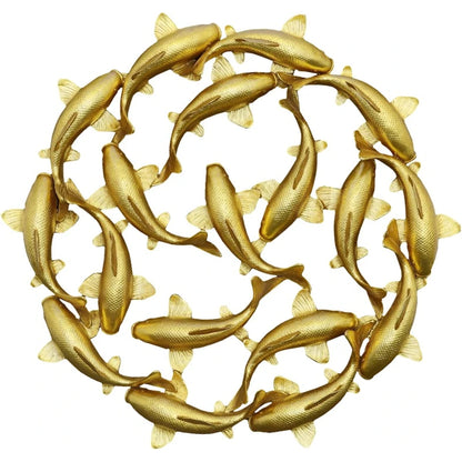 Koi Wall Art I by Phillips Collection in gold leaf. Made from resin in a modern style.