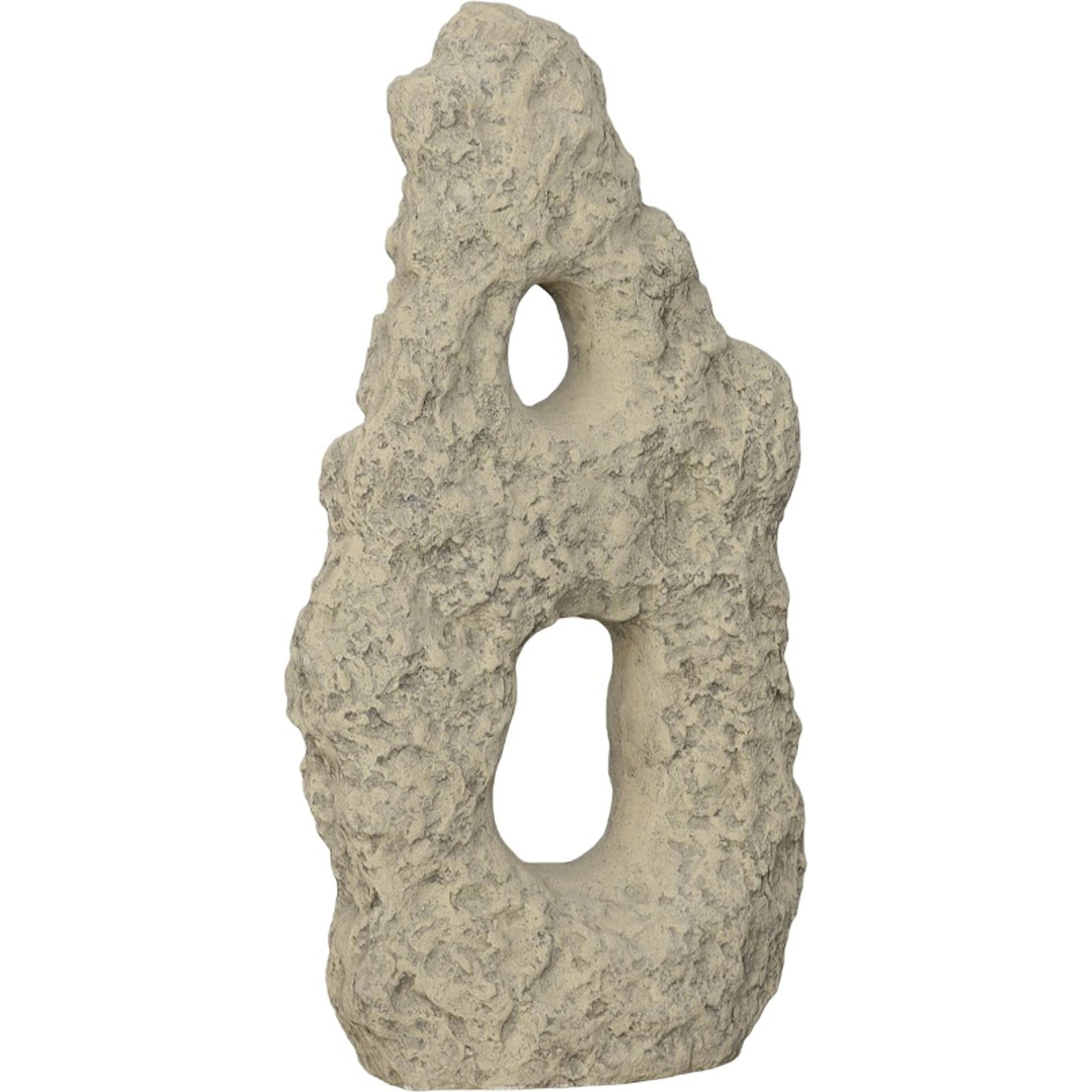 Cast Stone Table Top Sculpture Double Hole, Roman Stone by Phillips Collection in off white and roman stone. Made from resin in a rustic style.