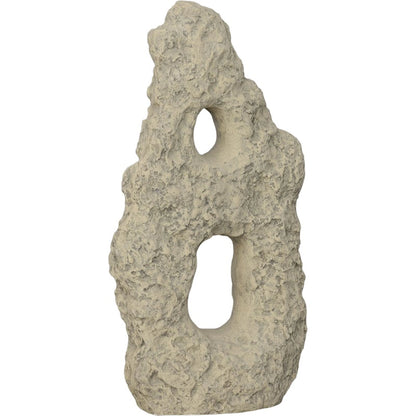 Cast Stone Table Top Sculpture Double Hole, Roman Stone by Phillips Collection in off white and roman stone. Made from resin in a rustic style.