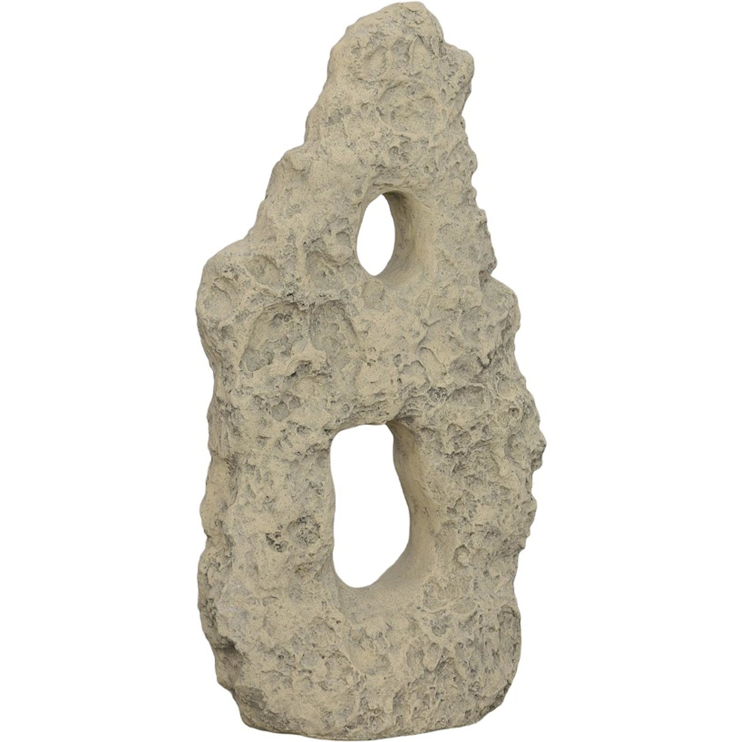 001 SI-2065423 | Primary Silo | Cast Stone Table Top Sculpture Double Hole, Roman Stone by Phillips Collection in off white and roman stone. Made from resin in a rustic style.