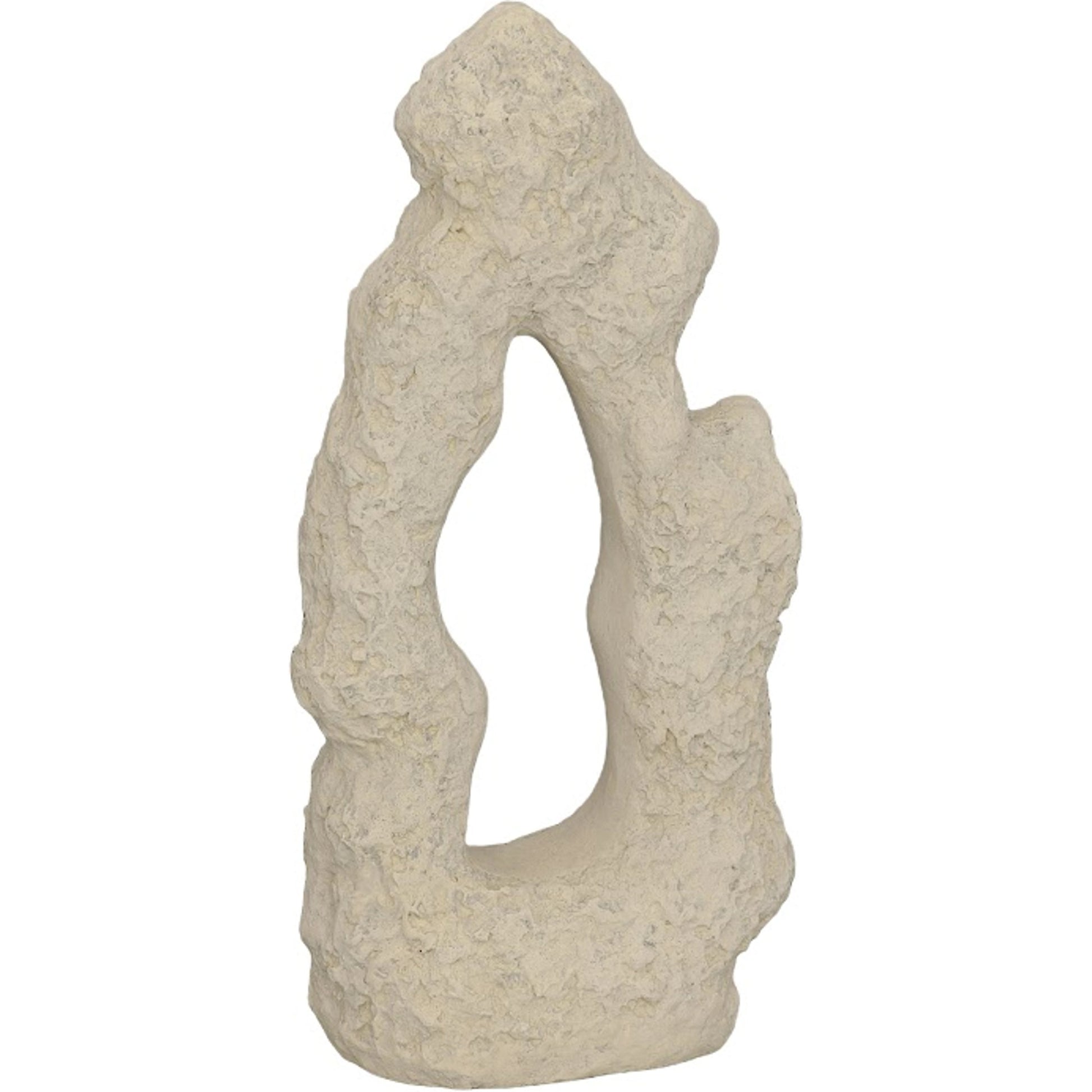Cast Stone Table Top Sculpture Single Hole, Roman Stone by Phillips Collection in off white and roman stone. Made from resin in a rustic style.
