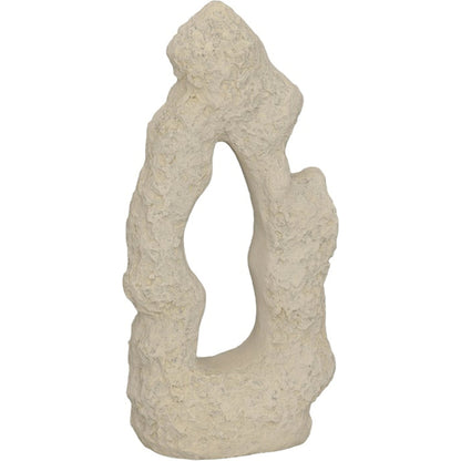 Cast Stone Table Top Sculpture Single Hole, Roman Stone by Phillips Collection in off white and roman stone. Made from resin in a rustic style.