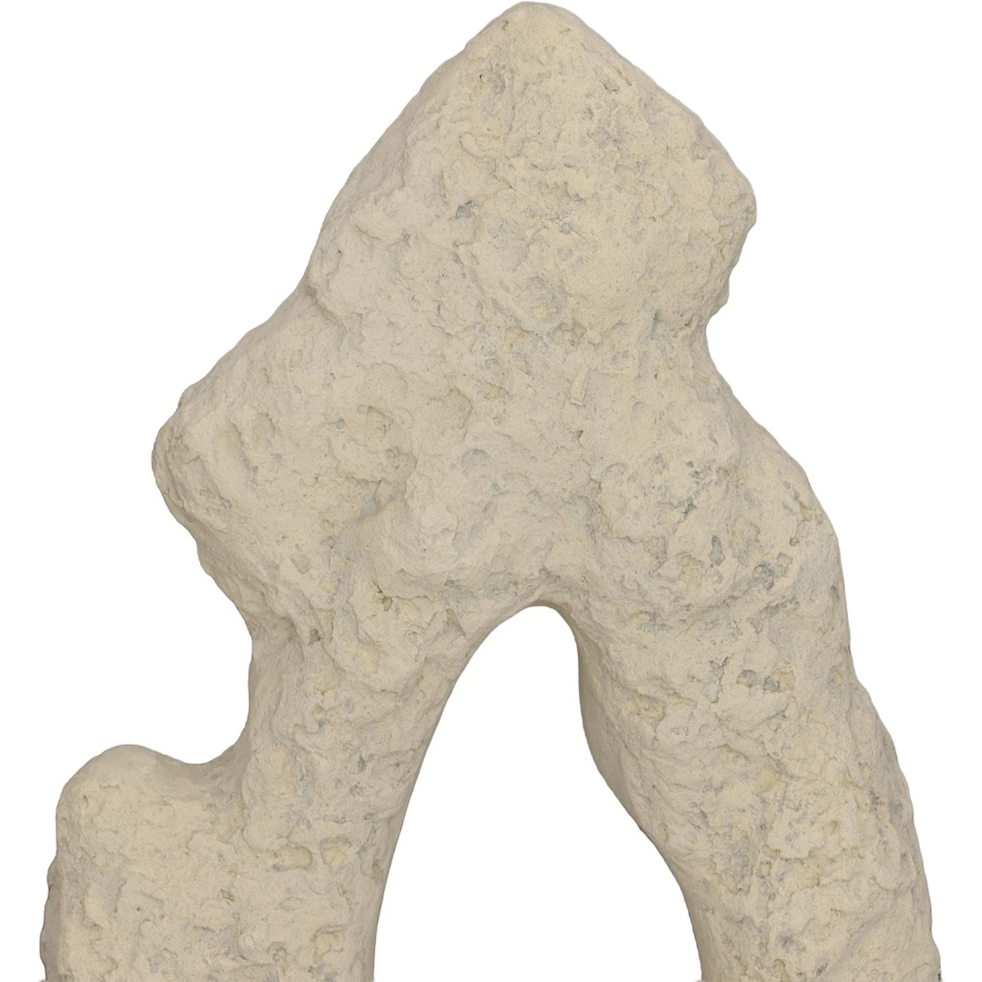 Cast Stone Table Top Sculpture Single Hole, Roman Stone by Phillips Collection in off white and roman stone. Made from resin in a rustic style.