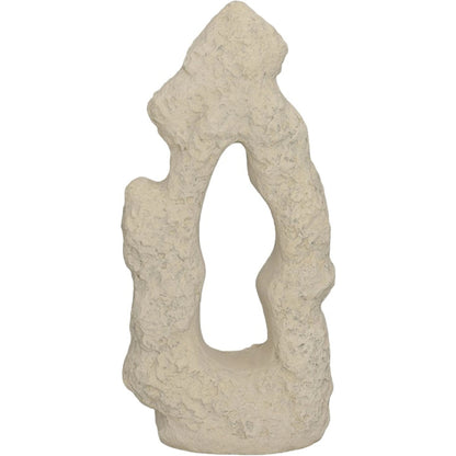 Cast Stone Table Top Sculpture Single Hole, Roman Stone by Phillips Collection in off white and roman stone. Made from resin in a rustic style.