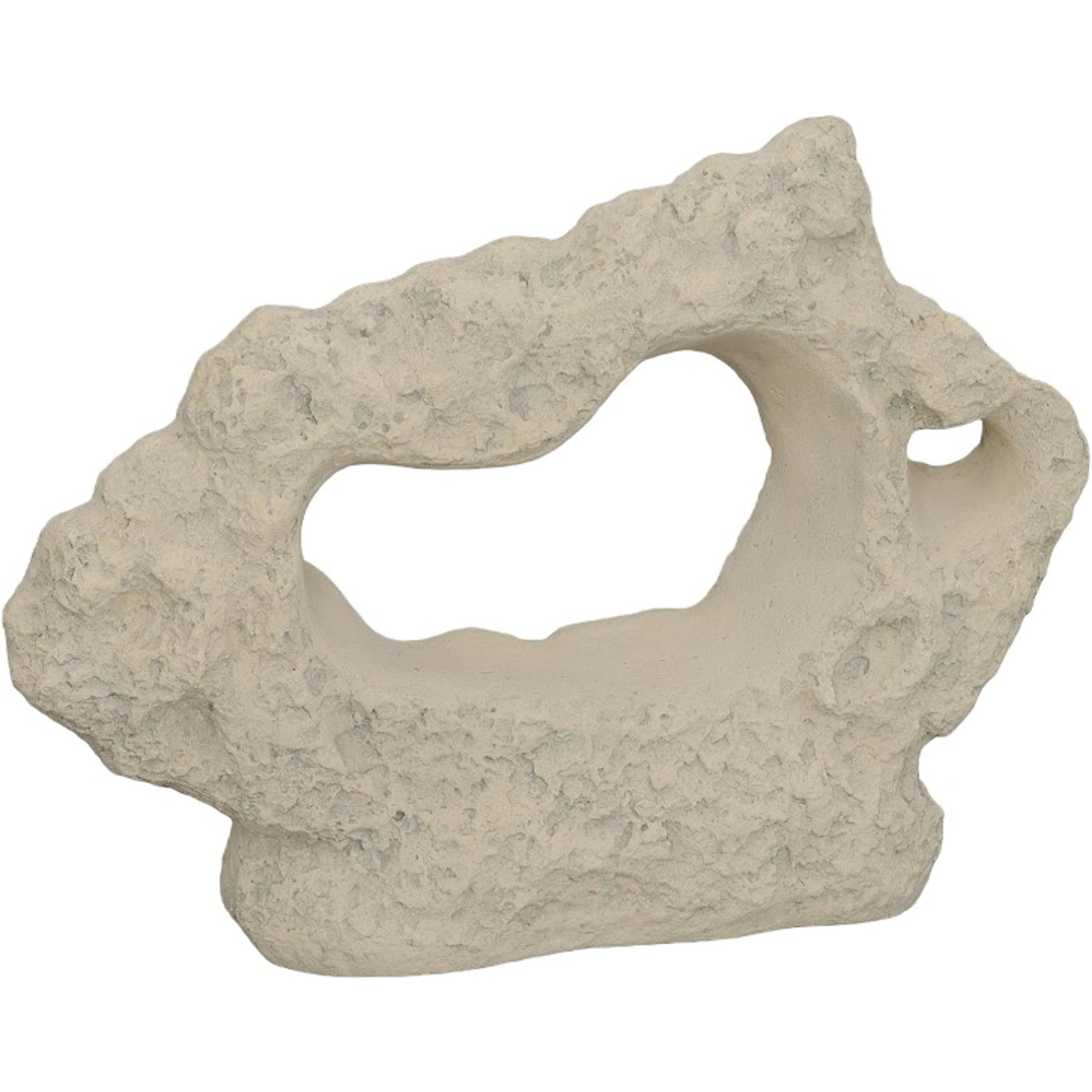 Cast Stone Table Top Sculpture Wide, Roman Stone by Phillips Collection in off white and roman stone. Made from resin in a rustic style.