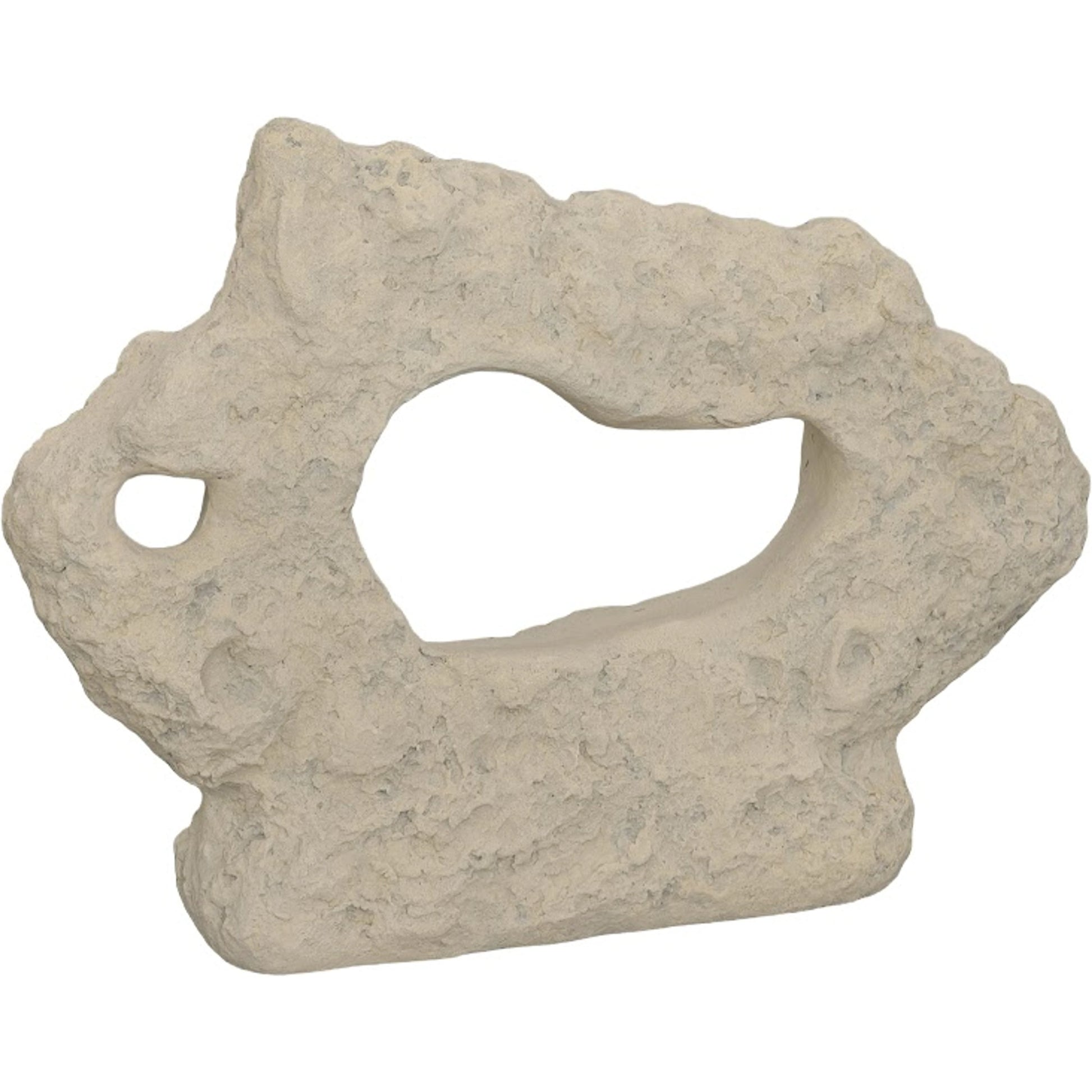 Cast Stone Table Top Sculpture Wide, Roman Stone by Phillips Collection in off white and roman stone. Made from resin in a rustic style.