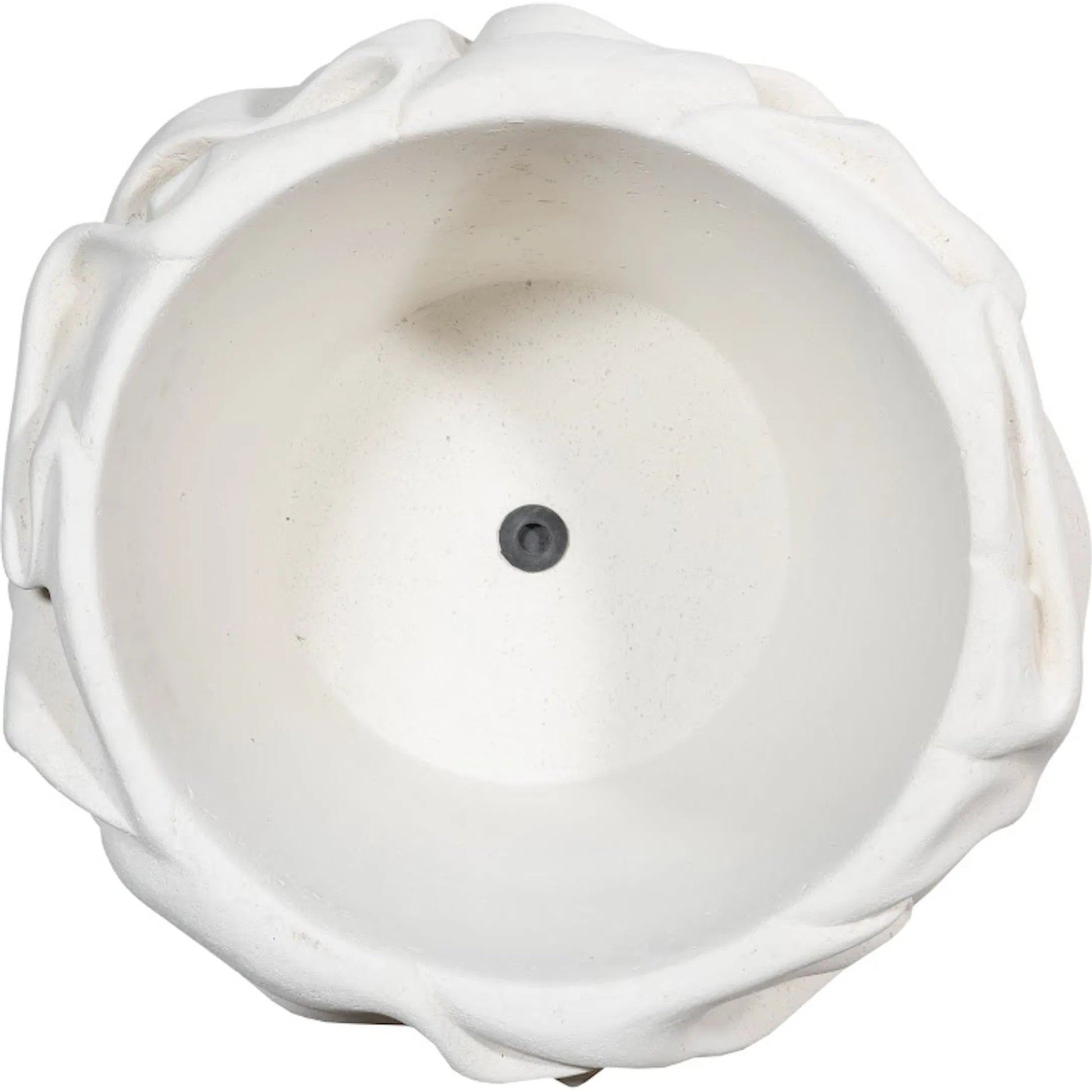 Drape Planter, White Stone by Phillips Collection in white stone. Made from resin, stone composite in a modern style.