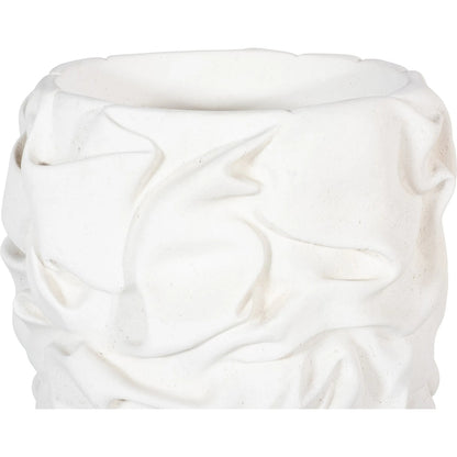 Drape Planter, White Stone by Phillips Collection in white stone. Made from resin, stone composite in a modern style.