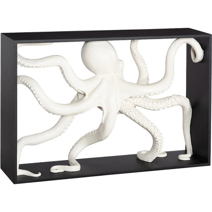 Octo Framed Console Table Wood Frame by Phillips Collection in white, black. Made from resin wood in a coastal style.