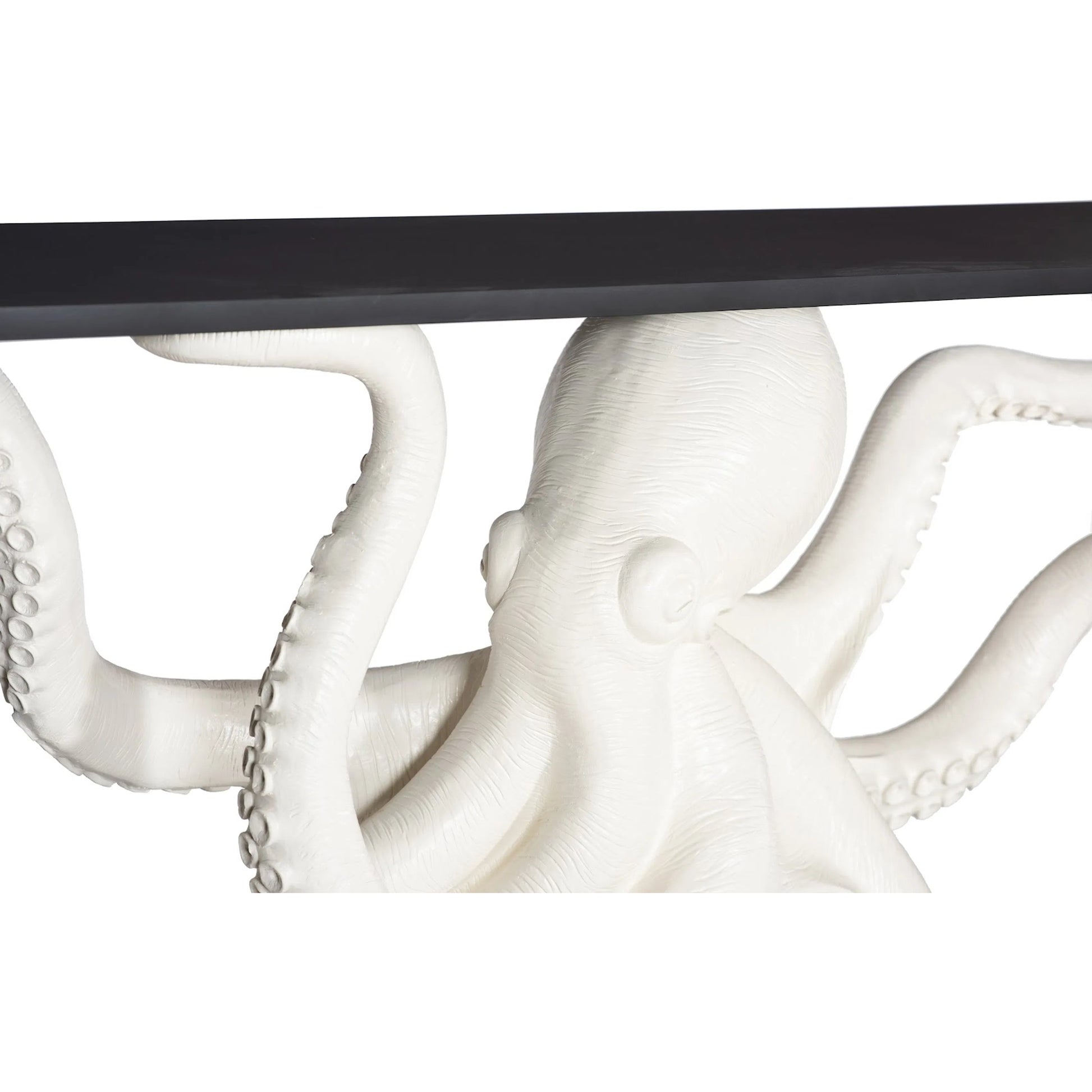 Octo Framed Console Table Wood Frame by Phillips Collection in white, black. Made from resin wood in a coastal style.