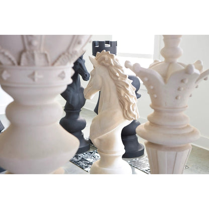 King Chess Sculpture Cast Stone by Phillips Collection. Made from unique in a transitional style.