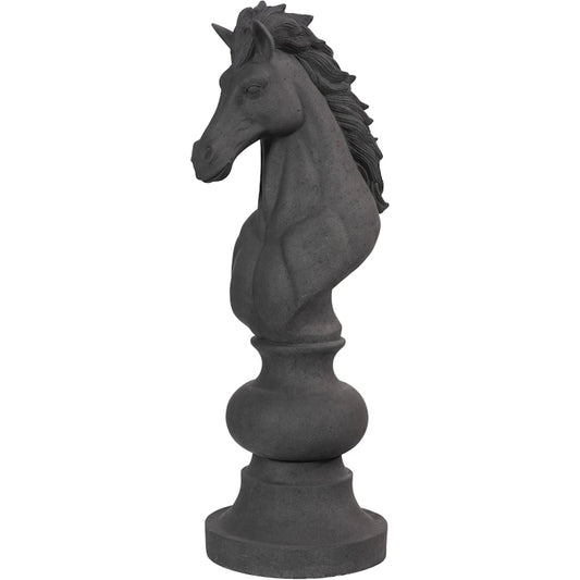 Knight Chess Sculpture Cast Stone by Phillips Collection. Made from unique in a transitional style.