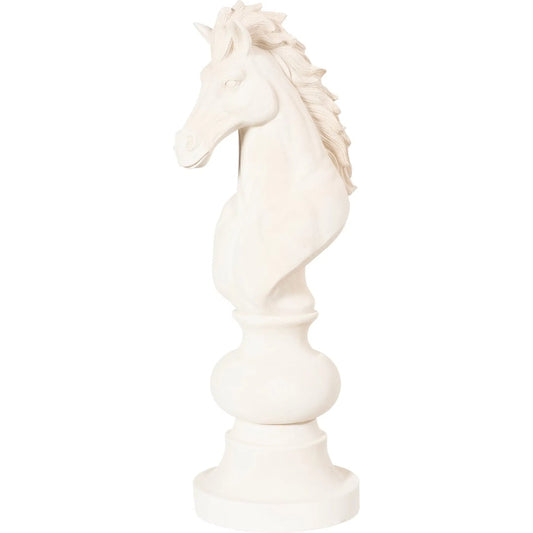 Knight Chess Sculpture Cast Stone by Phillips Collection. Made from unique in a transitional style.