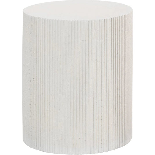 Groovy Side Table by Phillips Collection in white stone. Made from resin in a unique style.