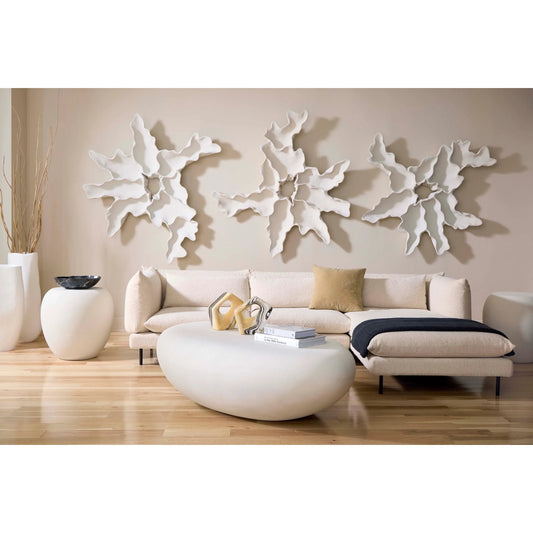 Cast Carved Root Wall Art by Phillips Collection in white stone. Made from resin in a modern style.