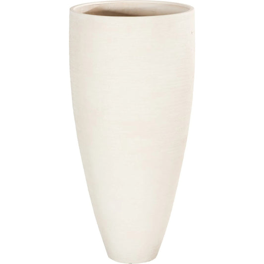 Flora Grande Planter by Phillips Collection in white stone. Made from resin in a unique style.