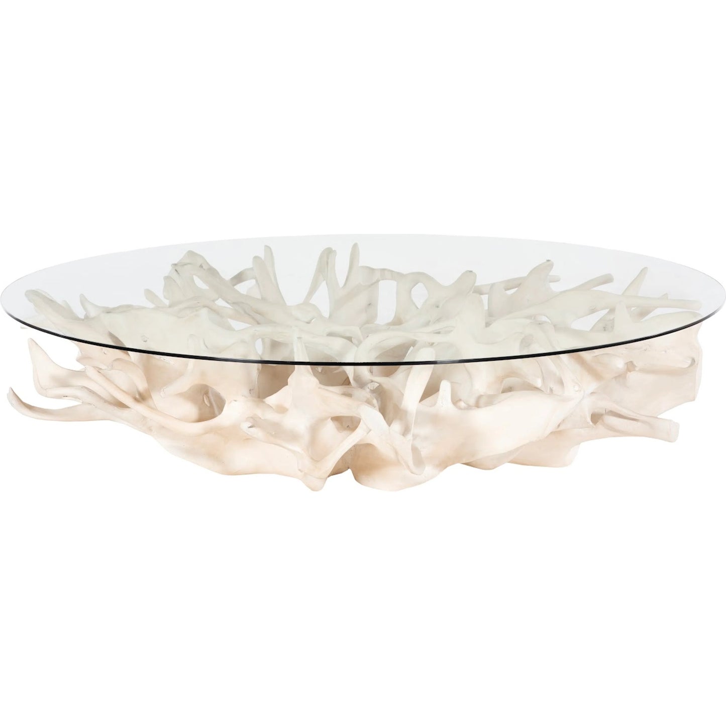 001 SI-2299682 | Primary Silo | Cast Root Coffee Table by Phillips Collection in faux bleached. Made from resin in a coastal style.