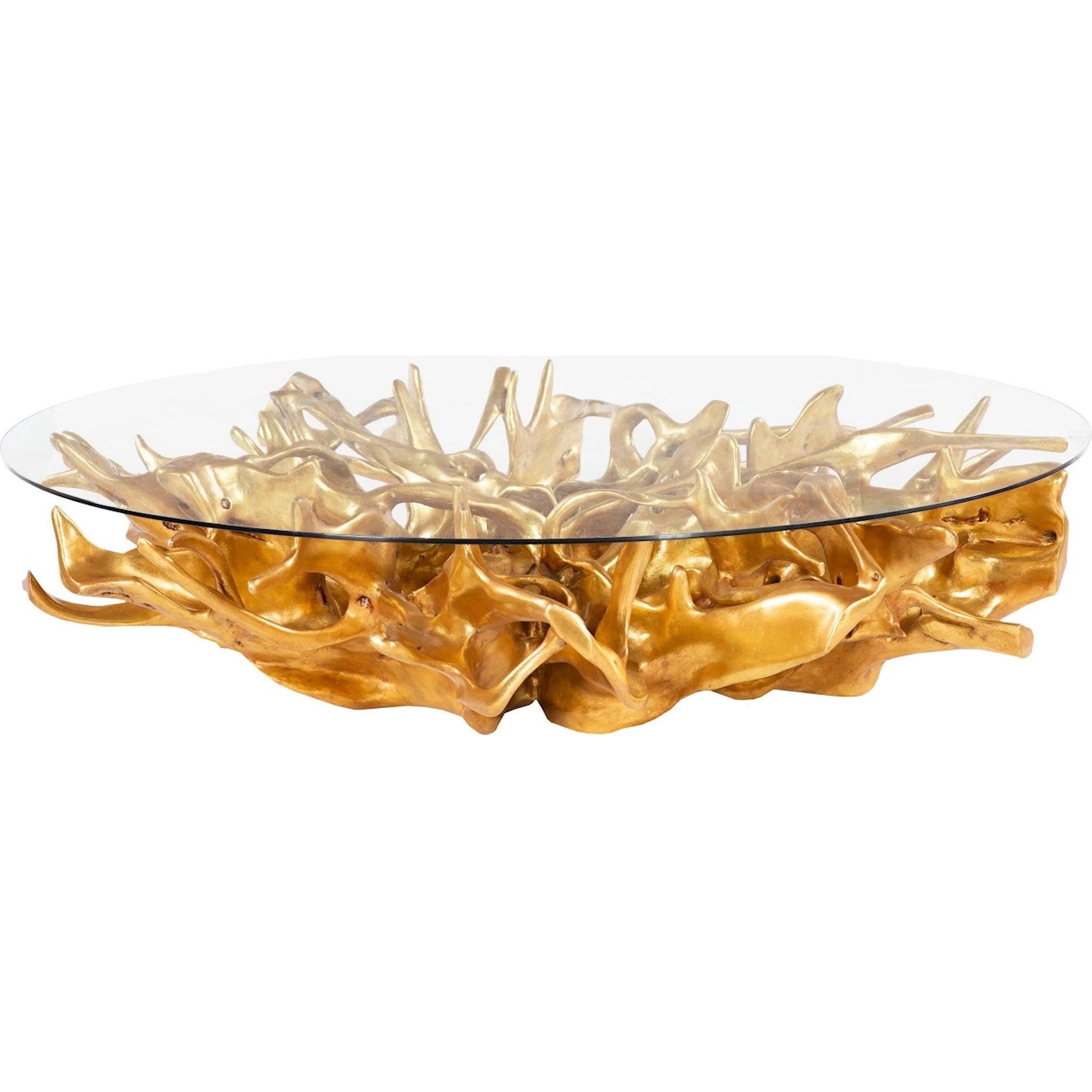 Cast Root Coffee Table by Phillips Collection in faux bleached. Made from resin in a coastal style.
