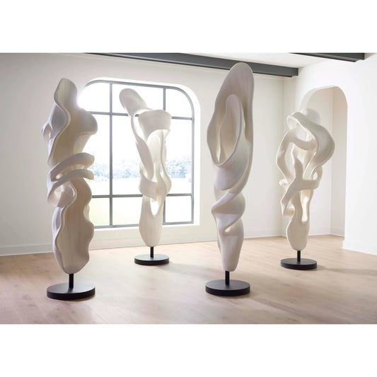 Cast Dancing Sculpture Pass Faux Bleached by Phillips Collection in off white. Made from resin in a unique style.