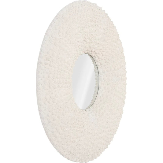 Sea Urchin Mirror by Phillips Collection in off white. Made from resin in a unique style.