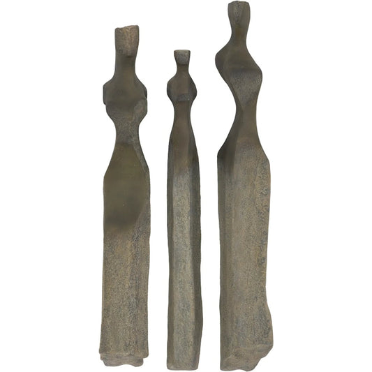 Women Wall Art Splinter by Phillips Collection in green and stone cast. Made from resin in a unique style.