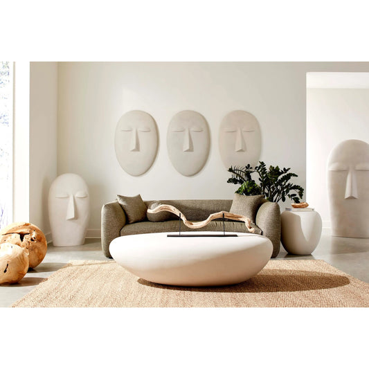 Emerging Face Wall Art by Phillips Collection in off white and roman stone. Made from resin in a unique style.