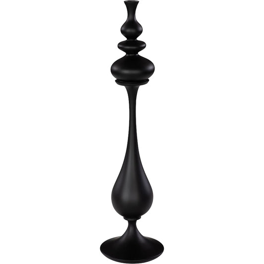 Bella Bloom Vase Narrow by Phillips Collection in black and matte lacquer. Made from resin in a unique style.