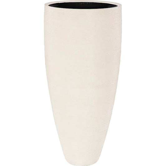Flora Grande Planter by Phillips Collection in white stone. Made from resin in a unique style.