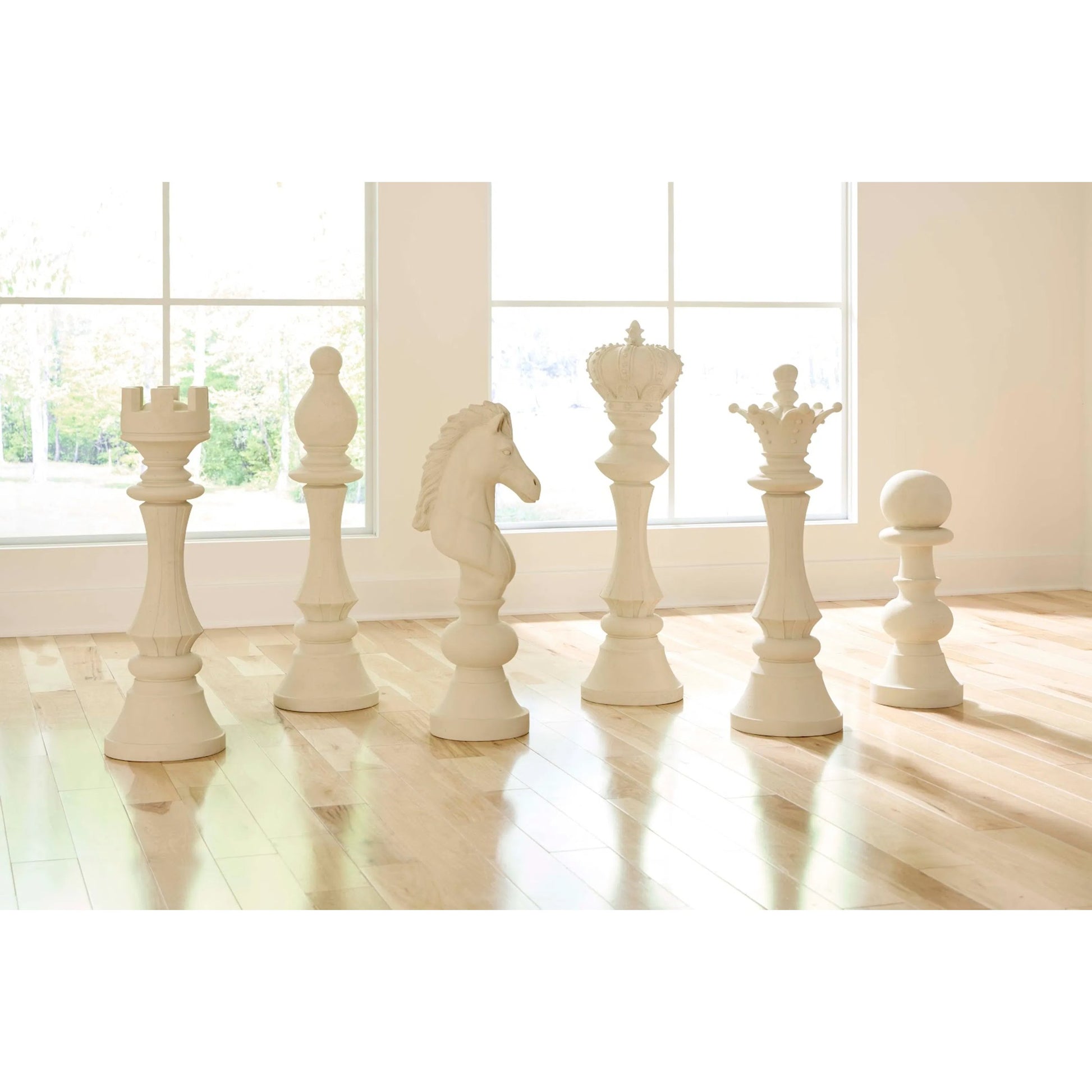 King Chess Sculpture Cast Stone by Phillips Collection. Made from unique in a transitional style.