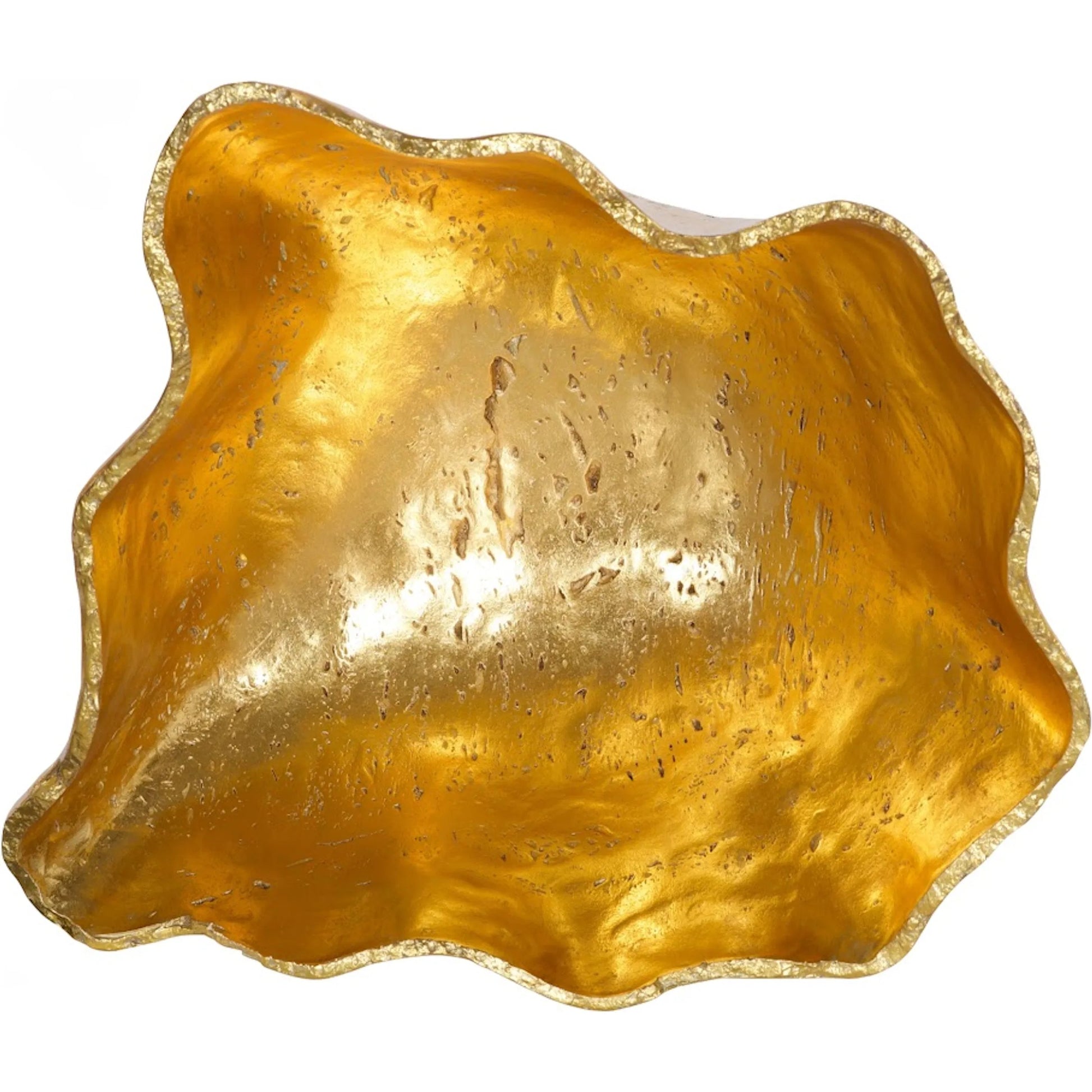 Cast Onyx Wall Bowl by Phillips Collection in gold and gold leaf. Made from resin in a modern style.